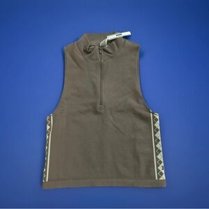 PINK Victoria's Secret Brown Argyle Sleeveless Top